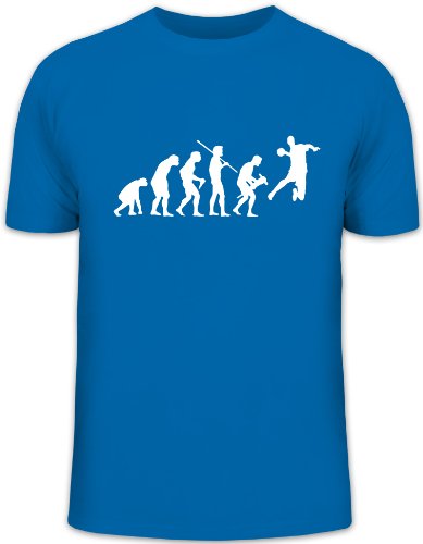 Shirtstreet24, EVOLUTION HANDBALL, EM WM Sport Funshirt, Größe: XL, royal blau
