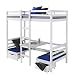 Produktbild Homestyle4u 1725, Kinder Hochbett mit Schreibtisch Weiss, Kissen Blau, Massivholz Kiefer, 90x200 cm