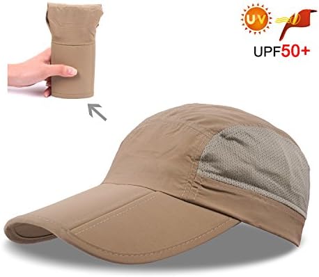 Folding Baseball Cap Summer Mesh Running Hats Men Visors Sport Cap Outdoor Sport Waterproof Hat Trucker Hat Hiking Cycling with 3.54in Brim 19-24in Adjustable Unisex Hat(coffee)