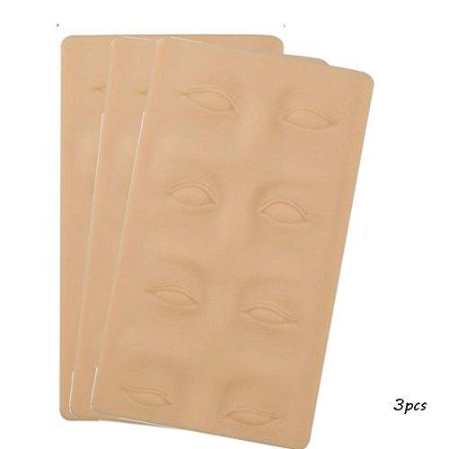 F-NEWEST Pro Tattoo Practice Skin 3d Cosmetic Permanent Makeup Eyebrow Eye Practice Skin Eyes(3pcs)