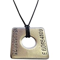 AKTION! Namenskette mit quadratischem Edelstahl-Anhänger an dünner Lederkette, mit Wunschbeschriftung, Koordinaten und Farbwahl. Einzigartiges Unikat!