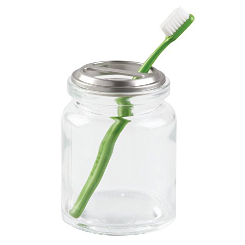 Interdesign 24210EU Westport Zahnbürstenhalter aus Glas, durchsichtig/gebürstet - 3