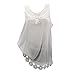 Produktbild MOIKA Damen Weste, New Frauen Camisole Schräghals Spitze Gedruckt Plus Größe Tops Lose T-Shirt Sommer erfrischende Bluse (L5, Y-4)