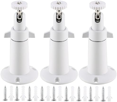 Camera Wall Mount Bracket, Dayree 3 Pack Aluminum Alloy Adjustable Security Wall Mount for Arlo, Arlo Pro Indoor Outdoor Install with Screws White