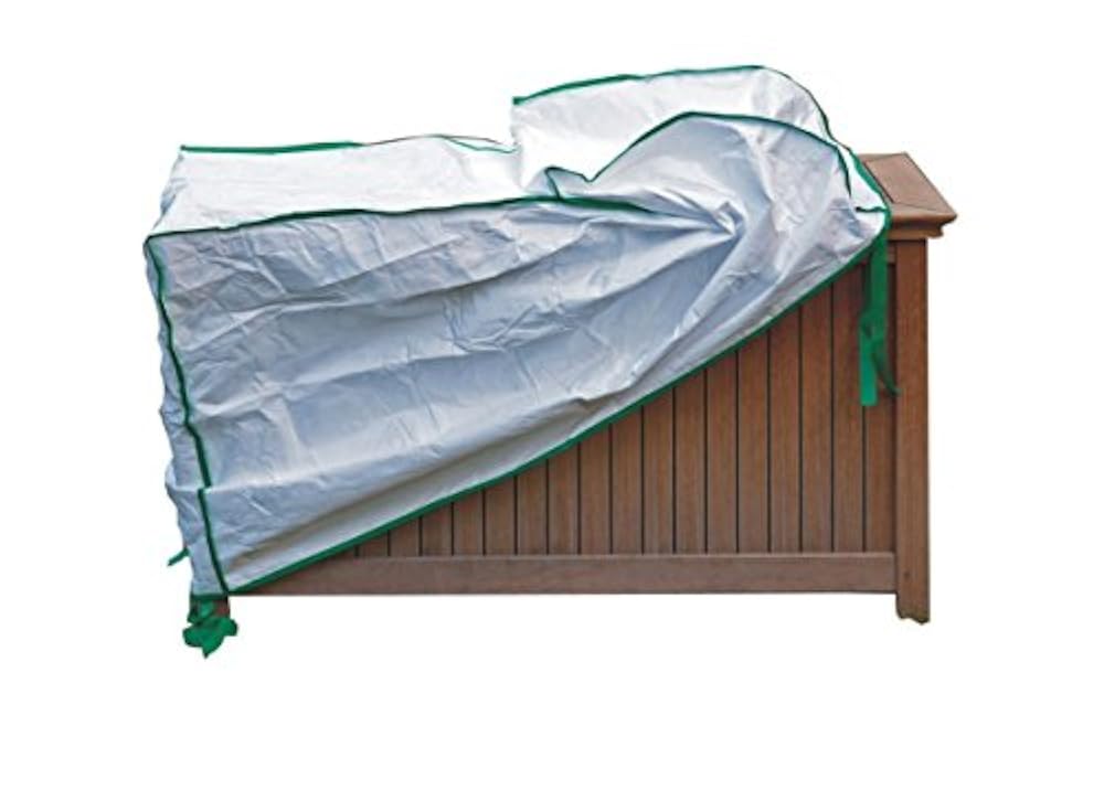 Abdeckung für Gartenmöbelauflagentruhe exklusiv in Tyvek weiss mit Lagerbeutel Größe B.125cm x.T.50cm x.H.60cm