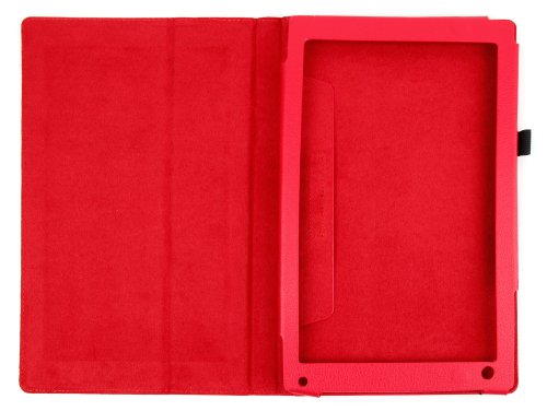 DURAGADGET maßgefertigte PU-Lederschutzhülle für das ARCHOS 101 NEON 10.1 Zoll Tablet PC – ROT - 7