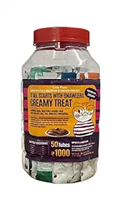 DynamicSales (India) Gnawlers Me-O Creamy Treats for Cats and Kitten Mix Flavour, 25 Sticks Jar ( Pack of 2 - Super Saver Pack)
