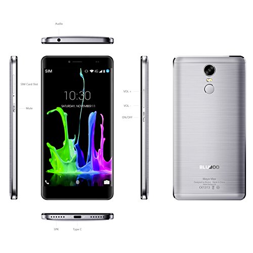 BLUBOOÂ® Maya Max 4G Ã¨ Uno Smartphone con Sistema Operativo Android 6.0 Display da 6 Pollici HD, Affiancato da Un Processore Mediatek MTK6750 Octa Core da Ben 1.5 GHz, 3 GB RAM e 32 GB di Memoria Espandibile, Fotocamera Esterna da 13 MP + 8.0 MP Camera Interna, 4200 mAh Batteria e Sensore di Impronte Digitali [Grigio]