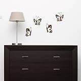 Wandtattoo - Clickzilla - A610 - 4 er Schmetterling Set - Größe: 4 stk. 6 - 8 cm x 9,5 cm