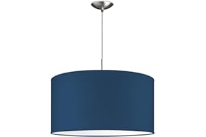 ‎HOME SWEET HOME COLLECTION Home Sweet Home Moderne Hängelampe Tube Deluxe Bling | 50/50/100cm | dunkelblau | Hängelampe mit Lampenschirm aus Stoff | für E27 LED-Lampe | geeignet für Wohnzimmer, Schlafzimmer