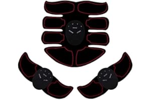 YUEYUEKE EMS Muscle Stimulator, EMS Trainingsgerät, EMS Bauchmuskeltrainer, USB-Wiederaufladbarer Tragbarer Muskelstimulator, Bauchtrainer Elektrisch für Bauch, Arm, Bein-Fitness Trainings Gang (Rot)
