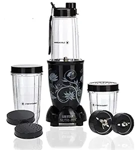 Lee Star LE-821 Portable Electric Mixer Blender Grinder Machine With Heavy Duty Motor, 2 Jar & 1 Serving Cup Seasoning Cap for Smoothies, Puree, Dry Fruit Shakes, Chutney & Dry Wet Grinding ? 400Watts