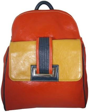 Aryana Junior Womens Orange Front Pocket Top Zipper Bita Backpack