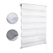 Produktbild Hans-Shop Fensterrollo Balkontür Rollo Duo-Rollo Sonnenschutz mit Kettenzug und Klemmfix ohne bohren in Weiss 100 x 150CM