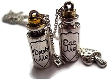 Halo Accessories Alice in Wonderland Drink Me Eat Me charm pendant necklaces