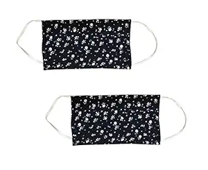 Miyanbazaz Textiles Unisex Cotton Reusable Cloth Mask (Black) - Pack of 2