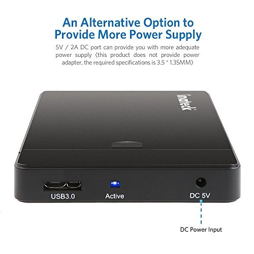 Inateck USB 3.0 Externes 2,5 Zoll Festplattengehäuse für 9.5mm 7mm 2.5 Zoll SATA-I, SATA-II, SATA-III, SATA SSD und HDD, Unterstützt UASP - 4