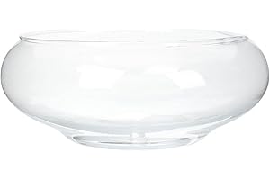 JORZER Lotus Bowl Planter,Fish Bowl Glass 6 Inch Round Lotus Flower Bowl, Clear Water Lily Bowl, Decorative Glass Bowl for Flower Succulent Hydroponic Plant Fish Home Decor