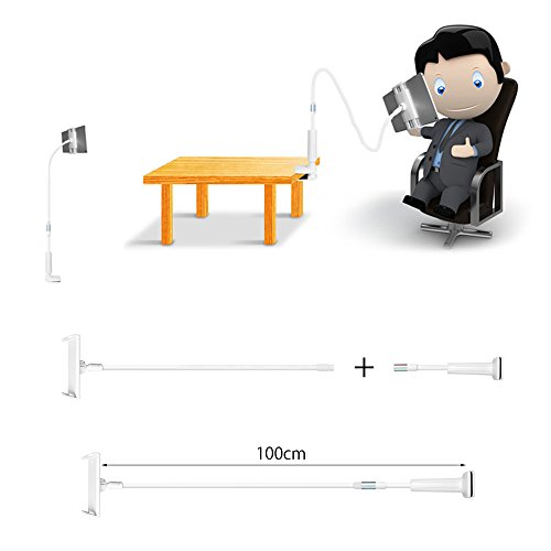 NuoYo Handy Halterung 360 Grad Drehbar Halter iPad Halterung Flexibel Winkel Tablet Ständer mit Schwanenhals,Gilt für 4 Zoll oder mehr Telefon und 10,6 Zoll für die meisten Tablet,für alle Apple-Tablet,Weiß - 6