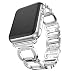 Produktbild MuSheng Armband für Apple Watch Series 4 44mm, Edelstahl Ersatz Band Uhren Armband Verstellbares Mit Crystal Luxus Strap für Apple Watch Series 4 (Silber)