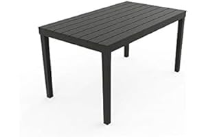 Dmora - Table d'extérieur Vasto, Étagère à manger rectangulaire, Table de jardin polyvalente intérieure et extérieure, 100% Made in Italy, 138x78h72 cm, Anthracite