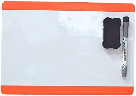 Meal Planner and Action Plan Whiteboard - Calendar Ideal For Study Planning, Exams, Chores or Dieting - Fridge White Board Task Plan(LONG side) (ORANGE)