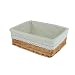 RURALITY Rectangular Wicker Woven Storage Basket with Liner,Medium