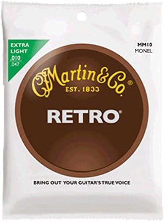 Martin and CO. Extra Light Retro Guitar Strings MM10 (.010/.047) + 6 Free Plectrums