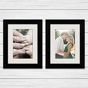 ArtzFolio Wall & Table Photo Frame D500 Black 6x8inch;Set of 2 PCS with Mount