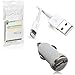 Price comparison product image Gadget Juice iPhone Car Charger and Charging Cable compatible with Apple iPhone XS XR X 8 7 6S 6 Plus SE 5S 5C 5 Compact 12V Bullet 1A USB Adapter Lead Bundle White