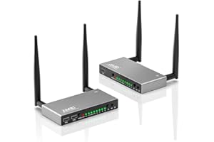 Wireless HDMI Transmitter and Receiver 656FT/200M Up to 8 RXs, AIMIBO Professional HDMI Wireless Extender with KVM, IR Remote, Loop Out, Casting 1080P Video for Laptop, TV Box to TV/Projector/Monitor