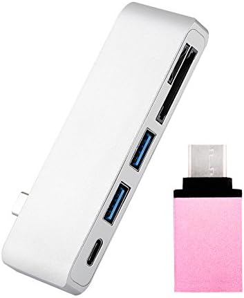 USB Type C Hub UNGRACE 5 in 1 with Type C Charging Port Card Reader 2 USB 3.0 Ports for MacBook Pro/Google Chromebook and more USB C Devices