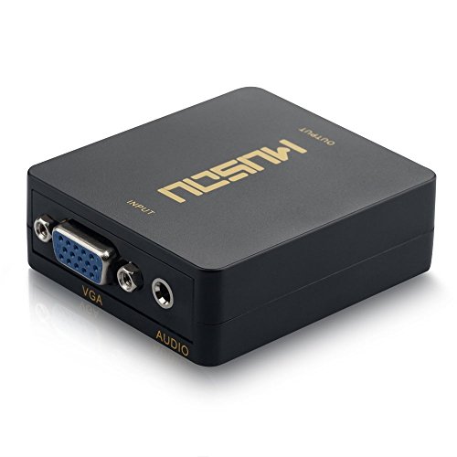 Musou VGA a HDMI Adaptador  VGA al convertidor de HDMI  Viene con conector de audio de 3 5 mm  Salida Full HD 1080P  Negro