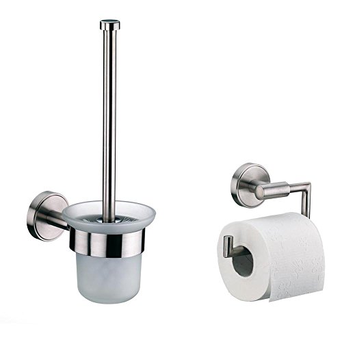 Kela 21582, WC-Papierhalter für Wandbefestigung, 1 Rolle, Edelstahl 18/10, Marbea, 11cm, Silber Matt - 3