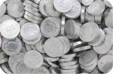 Preisvergleich Produktbild Milk Chocolate 22mm Silver Sixpence (pack of 100)