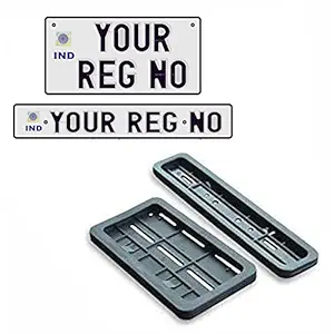 Moto Utility Bike Number Plate with Black Frame, | Non-HSRP Without bar-Code Serial numbe