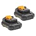 Produktbild Masione 12V 2000mAh Li-ion DCB120 Ersatzakku für Dewalt 2.0Ah DCB123 DCB127 DCB121 DCD700 DCD710 DCD710S2 DCF610 DCF610S2 DCF805 DCF813 Dewalt 10.8V Max XR Werkzeug Akku 2 Stück