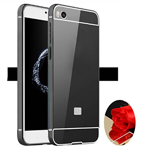 Funda Espejo Aluminio Metal Carcasa para Xiaomi Mi5S Color Negro