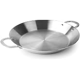 LACOR 60840 - TriChef Paella Pan - 18/10 Stainless Steel, 40 cm, Non-Stick | 18/10 stainless steel, 3-layer body, ideal for r