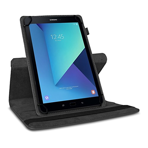 Tablet Schutz Hülle für Samsung Galaxy Tab A6 10.1 2016 aus hochwertigem Kunstleder mit Standfunktion 360° Drehbar kombiniert Schutz und Design Cover Case von NAUCI, Farben:Schwarz - 3