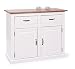 Produktbild Inter Link Country Chic Kommode Highboard Sideboard Anrichte Dielenschrank Kiefer Massivholz Weiss Sepia Braun lackiert