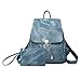 Produktbild Longzjhd Damen Weich Leder Nachahmung Denim Tasche Mode Retro Mädchen Tasche Rucksack Rucksack Damen Daypack Flaschen Hochwertige Rucksäcke Vintage Tagesrucksack für Alltag (S, Blau)