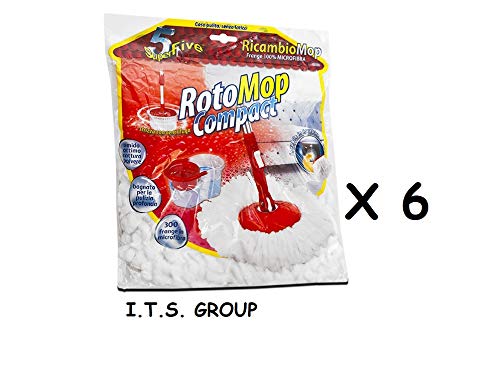 SUPERFIVE - 6 Unidades de Repuesto para rotomop Compact GC P046 con Lazo de Microfibra