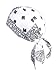 Produktbild Bandana Cap Kopftuch Muster Weiss Schwarz