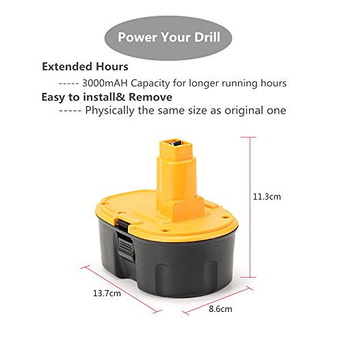 POWERGIANT 18V 3000mAH NI-MH Ersatzakku Werkzeug Batterie Für Dewalt DC9096 DE9095 DW9098 DE9098 DE9503 DW9095 USW. 1 Jahr Garantie - 4