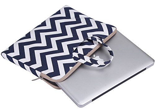 MOSISO Chevron Segeltuchstoff Hülle Sleeve Aktentasche für 15-15,6 Zoll MacBooks, Laptops Farbe: Blau - 2