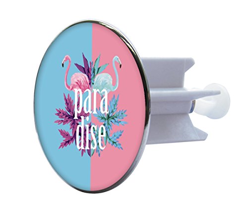 Waschbeckenstöpsel Design Flamingo Paradise Groß , Abfluss-Stopfen aus Metall , Excenterstopfen , 64 mm