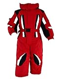  WebWeber Schneeoverall Skioverall Schneeanzug Skianzug Winteranzug Kinder Ski Snowboard Unisex Mädchen Jungen 80-128 (98, Rot)