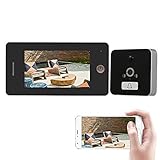 OWSOO Interphone Vidéo Sonnette de Porte, Visiophone sans Fil avec Haute Définition Couleur LCD écran et Caméra de Surveillance Moniteur,APP Contrôle,Contrôle Partagé, Vidéo de Stockage,PIR Function