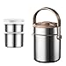 Produktbild JIAYIBAO Lunchbox Isolierte Lunchbox Vakuum Edelstahl Tragbare Pot 3 Schichten Große Kapazität Lunchbox 1.5L/2L/2.6L (Farbe : Braun, größe : 1.5L)